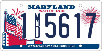 MD license plate 1MD5617