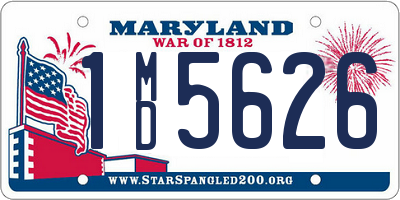 MD license plate 1MD5626