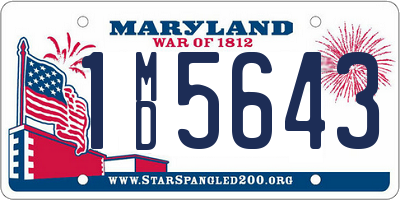 MD license plate 1MD5643