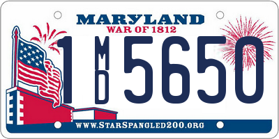 MD license plate 1MD5650