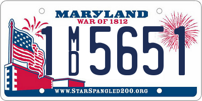 MD license plate 1MD5651