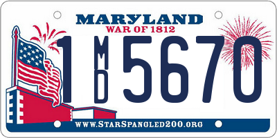 MD license plate 1MD5670