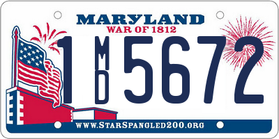 MD license plate 1MD5672