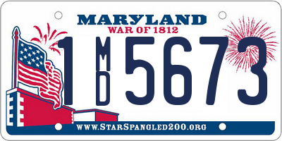 MD license plate 1MD5673