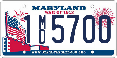 MD license plate 1MD5700