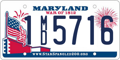 MD license plate 1MD5716