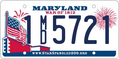 MD license plate 1MD5721