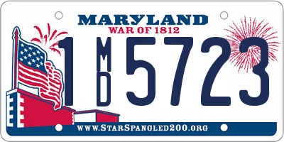 MD license plate 1MD5723