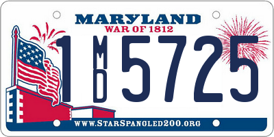 MD license plate 1MD5725