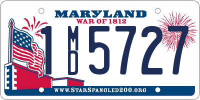 MD license plate 1MD5727