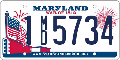 MD license plate 1MD5734