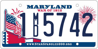 MD license plate 1MD5742