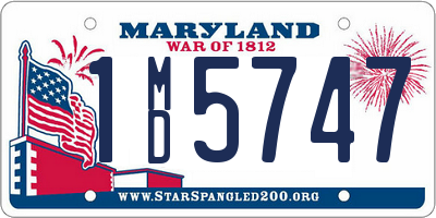 MD license plate 1MD5747
