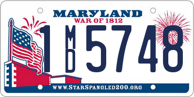 MD license plate 1MD5748