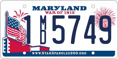 MD license plate 1MD5749