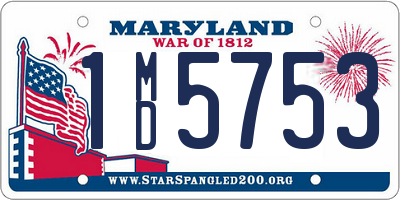 MD license plate 1MD5753