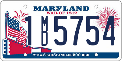 MD license plate 1MD5754