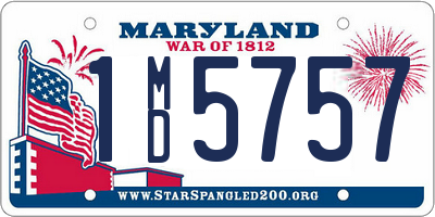 MD license plate 1MD5757