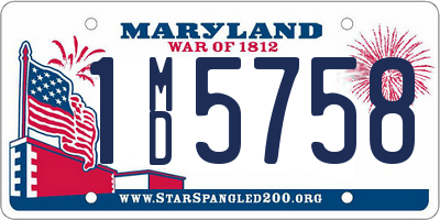 MD license plate 1MD5758