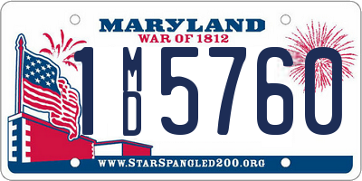 MD license plate 1MD5760