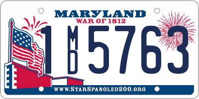 MD license plate 1MD5763