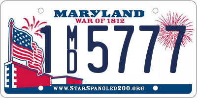 MD license plate 1MD5777