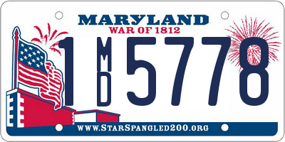 MD license plate 1MD5778