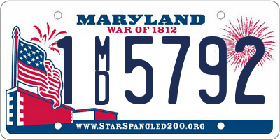 MD license plate 1MD5792