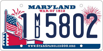 MD license plate 1MD5802