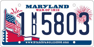 MD license plate 1MD5803