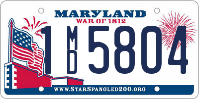 MD license plate 1MD5804