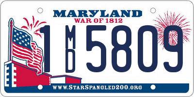 MD license plate 1MD5809