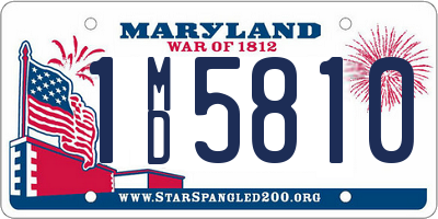 MD license plate 1MD5810