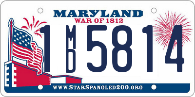 MD license plate 1MD5814