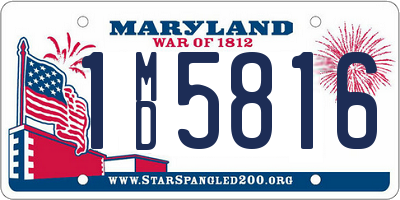 MD license plate 1MD5816