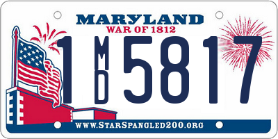 MD license plate 1MD5817