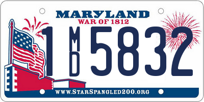 MD license plate 1MD5832
