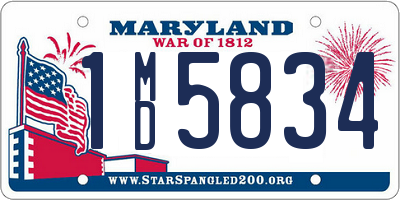 MD license plate 1MD5834