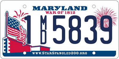 MD license plate 1MD5839