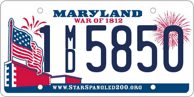 MD license plate 1MD5850