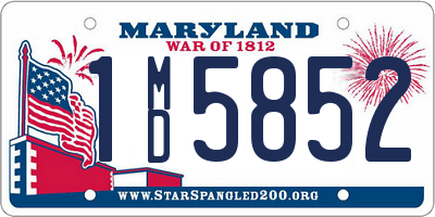 MD license plate 1MD5852