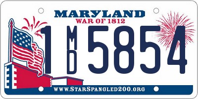 MD license plate 1MD5854