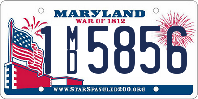 MD license plate 1MD5856