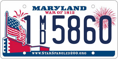 MD license plate 1MD5860