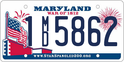 MD license plate 1MD5862