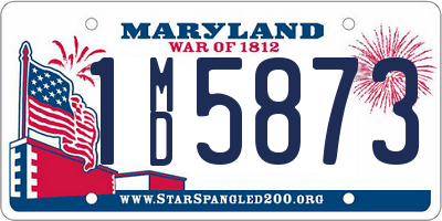 MD license plate 1MD5873