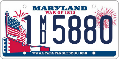 MD license plate 1MD5880