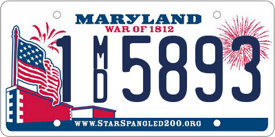 MD license plate 1MD5893