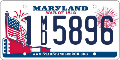 MD license plate 1MD5896