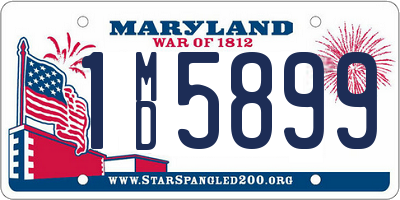 MD license plate 1MD5899